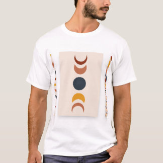 Abstrakt Sol Måne Boho Poster T Shirt