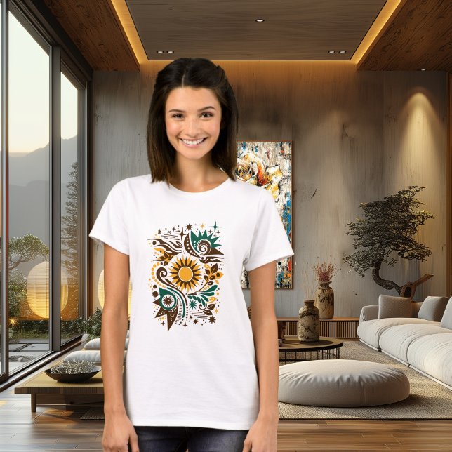 Abstrakt Sol och Natur Konst Design T Shirt (Skapare uppladdad)