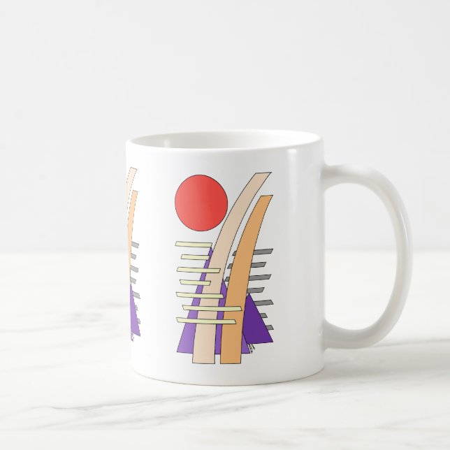 Abstrakt sol, skuggor, reflektioner och strukturer kaffemugg (Höger)