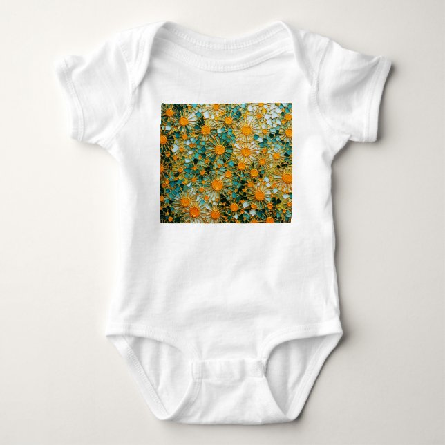 Abstrakt Solblommor 102 T Shirt (Framsida)