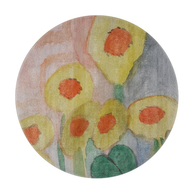 Abstrakt Solblommor Chopping Board (Framsidan)