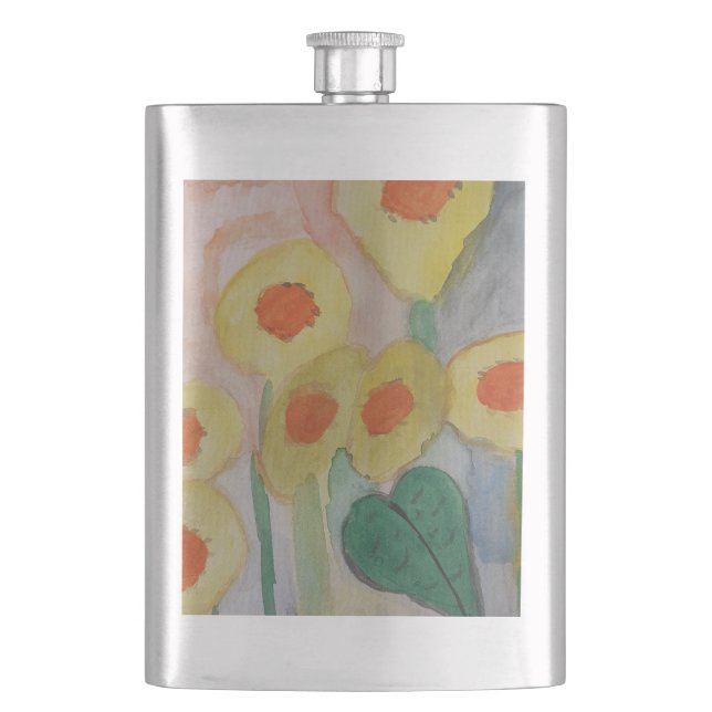 Abstrakt Solblommor klassisk kolv Fickplunta (Framsidan)
