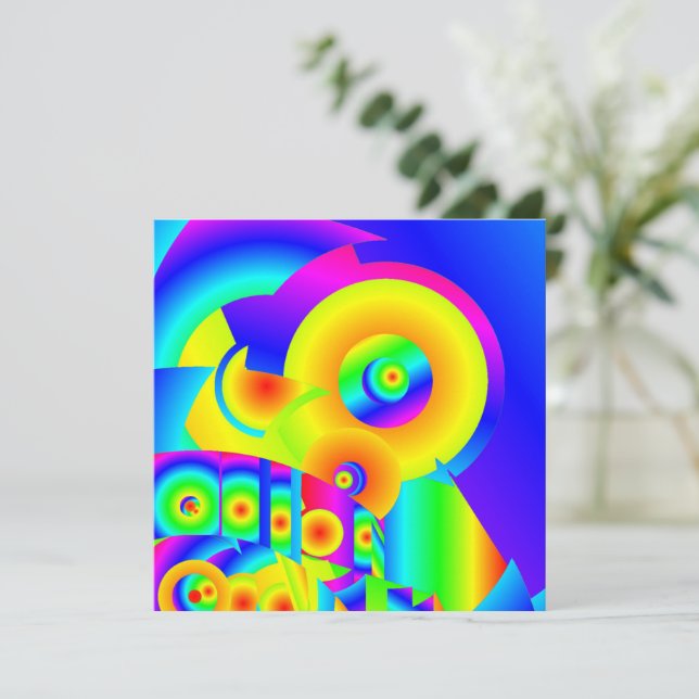 Abstrakt Solblommor Kort (Stående Fram)