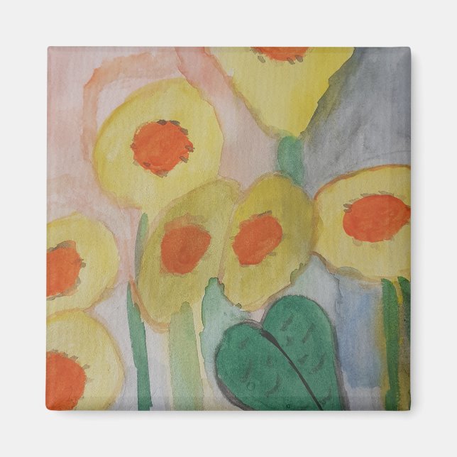 Abstrakt Solblommor Magnet (Framsidan)