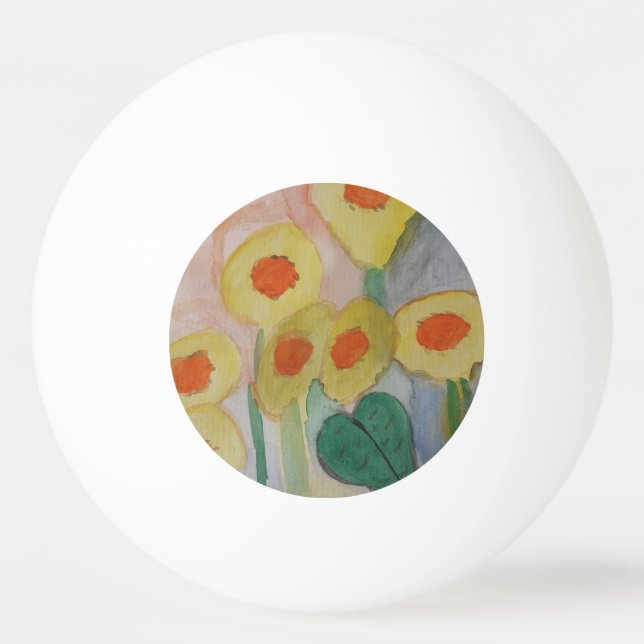 Abstrakt Solblommor Pingisboll (Framsidan)