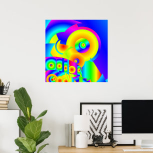 Abstrakt Solblommor Poster