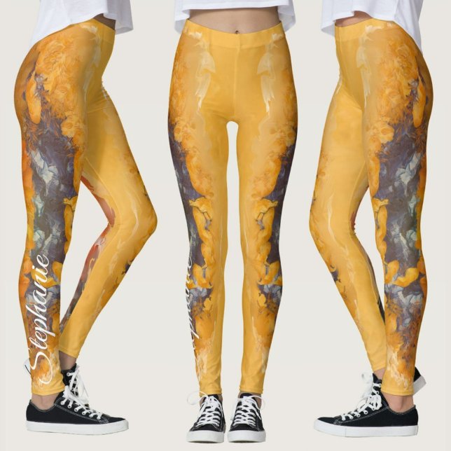 Abstrakt Solnedgång 0612 Leggings (Skapare uppladdad)