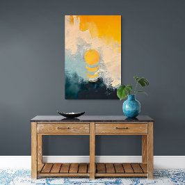 Abstrakt solnedgång – gyllene lugn över horisonten poster