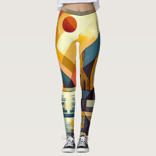 Abstrakt solnedgång leggings