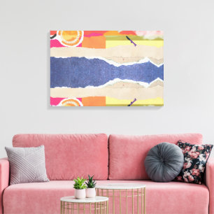 abstrakt solnedgång och strand design väggkonst canvastryck