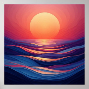 Abstrakt solnedgångsgradient-horisont 🌅 poster