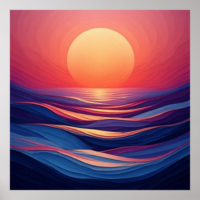 Abstrakt solnedgångsgradient-horisont 🌅 poster (Framsidan)