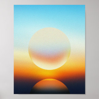 Abstrakt solnedgångssfär illustration Väggkonst