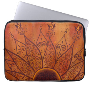 Abstrakt Solros Mönster Laptop Fodral
