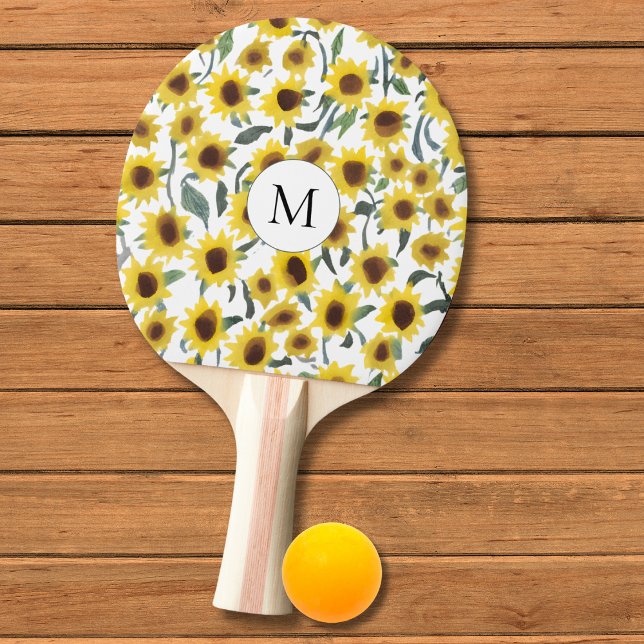 Abstrakt Solrosmonogram Pingisracket (Skapare uppladdad)