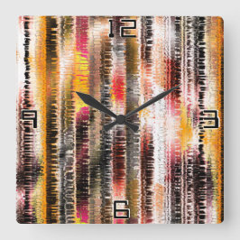 Abstrakt som är uppdelad på skivad papper fyrkantig klocka