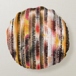 Abstrakt som är uppdelad på skivad papper rund kudde