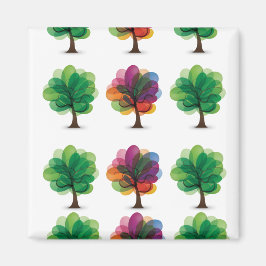 Abstrakt som blåser Träd Magnet