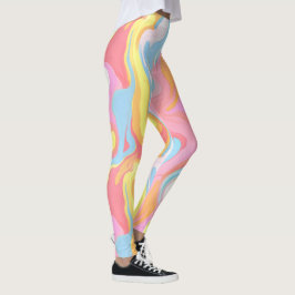 Abstrakt som droppar färgens design pastellform La Leggings