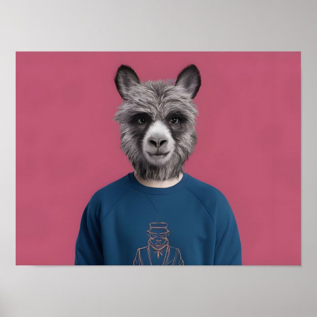 Abstrakt som illustrerar minimalistiskt Porträtt Poster (Framsidan)