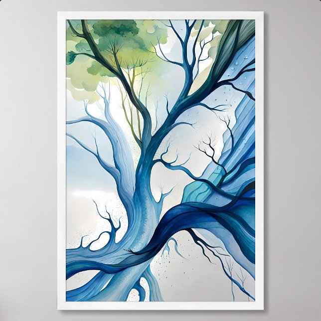 abstrakt som målar mor livets träd spara poster (abstract painting mother tree of life save earth)