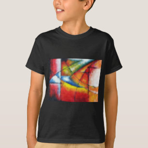 abstrakt som målar röd gult grönt blå tee shirt