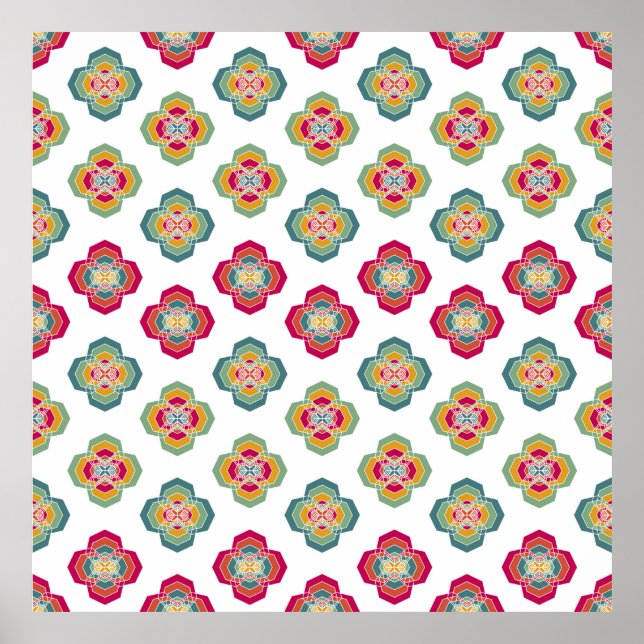 Abstrakt Sömlös Blommigt Bakgrund, yta textu Poster (Framsidan)