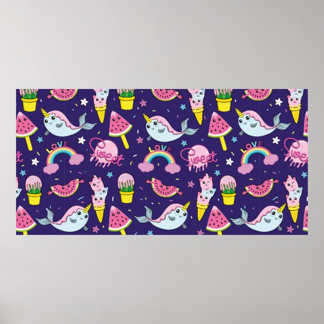 Abstrakt sömlös glass mönster. Kreativ vint Poster (Framsidan)