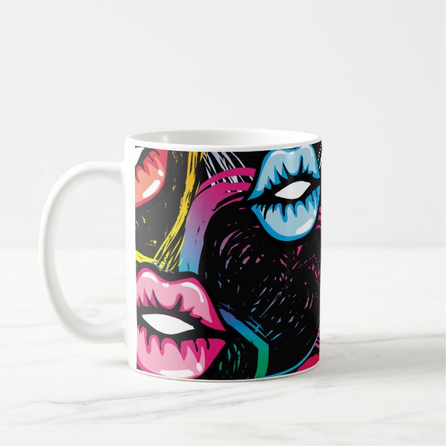 Abstrakt sömlös mode mönster. skönhet stil wa kaffemugg (Vänster)