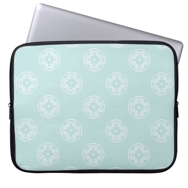 Abstrakt sömlös mönster av Powder Blue färg bac Laptop Fodral (Framsidan)