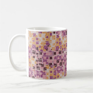 Abstrakt sömlös mönster. Kaotiska rundade kvadrate Kaffemugg