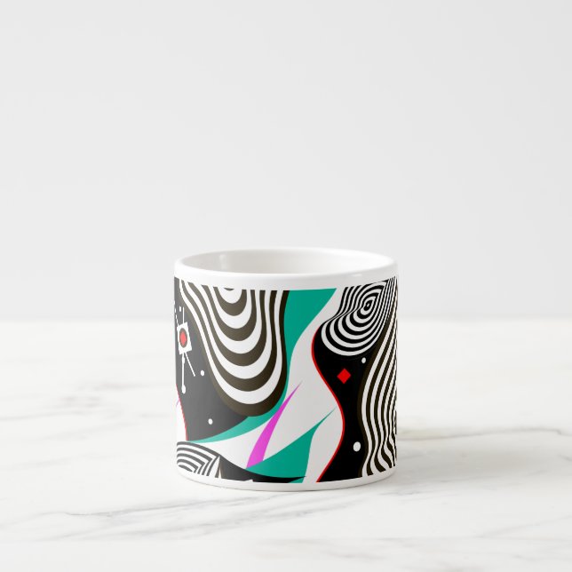 Abstrakt Sömlös Mönster Kreativ Design Espressomugg (Framsidan)