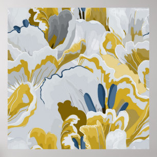 Abstrakt sömlös mönster. Ljust grått, gult, g Poster