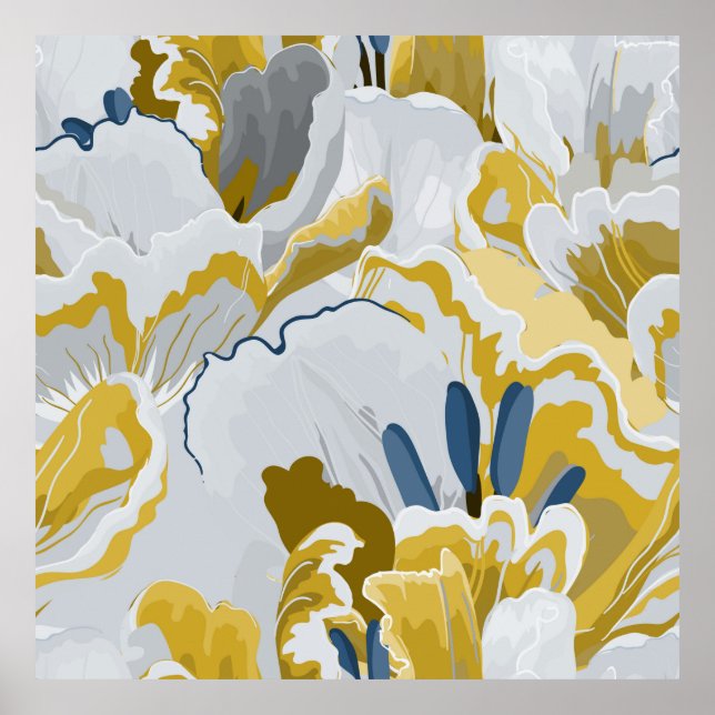 Abstrakt sömlös mönster. Ljust grått, gult, g Poster (Framsidan)