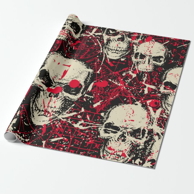 Abstrakt sömlös mönster med ondskefull humle presentpapper (Utrullad)