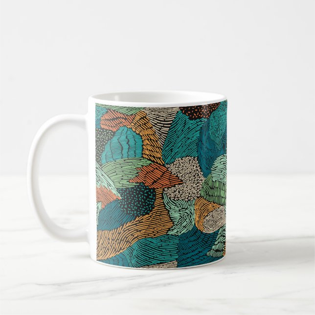 Abstrakt sömlös mönster. Utvinningsdesign Kaffemugg (Vänster)