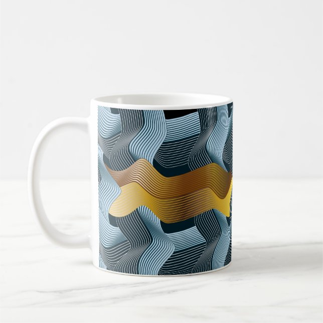Abstrakt sömlös ornament med vinkara kaffemugg (Vänster)
