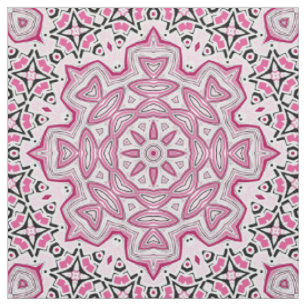 Abstrakt sömlös runt mandala-mosaikplattkalejd tyg