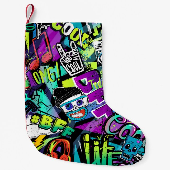 Abstrakt sömlös tecknad mönster. Upprepad med m Liten Julstrumpa (Framsidan)