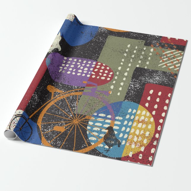 Abstrakt, sömlös vintage mönster. presentpapper (Utrullad)