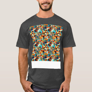 Abstrakt Sömlösa former av Mönster Geometric Linje T Shirt