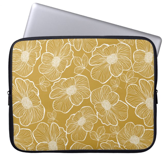 Abstrakt sömlöst blommönster. Blommor Laptop Fodral (Framsidan)