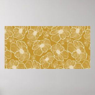 Abstrakt sömlöst blommönster. Blommor Poster