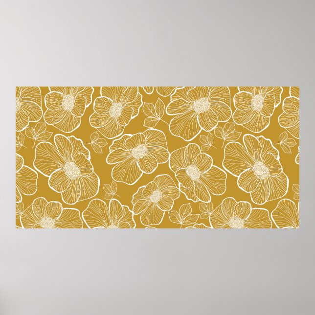 Abstrakt sömlöst blommönster. Blommor Poster (Framsidan)