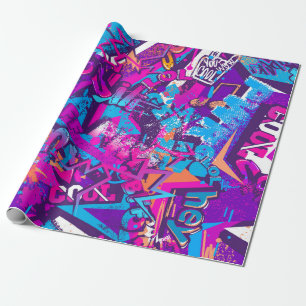 Abstrakt sömlöst graffitiordmönster. Grunge upprep Presentpapper