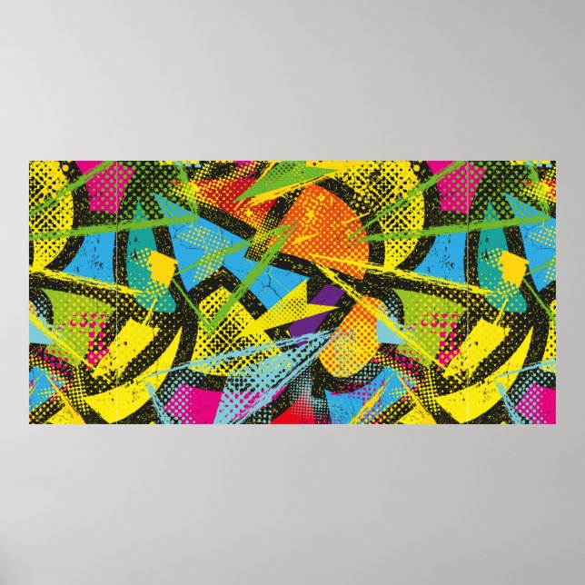 Abstrakt sömlöst kaotiskt mönster. Tapet med Poster (Framsidan)