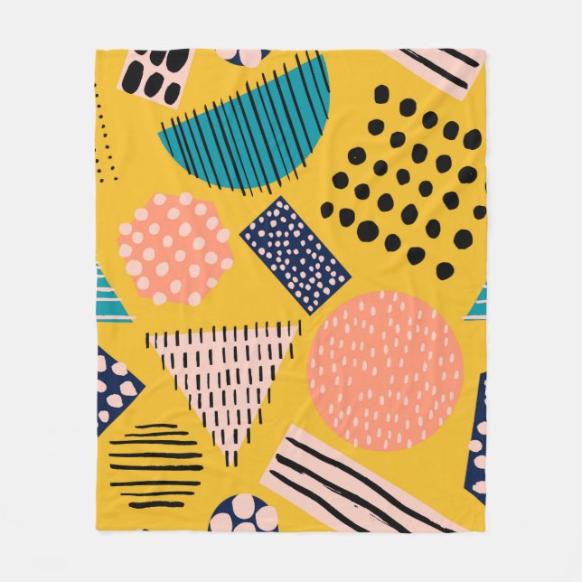 Abstrakt sömlöst mönster med olika former och fleecefilt (Framsidan)