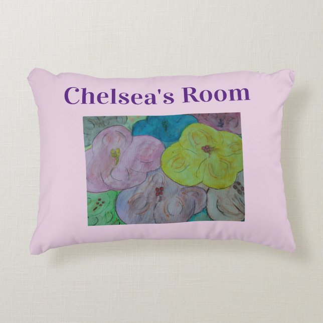 Abstrakt Sommar Blommigt Decorative Cushion Prydnadskudde (Framsidan)