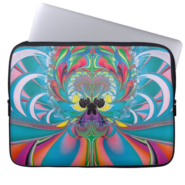 Abstrakt sommar fjäril konst laptop sleeve (Framsidan)