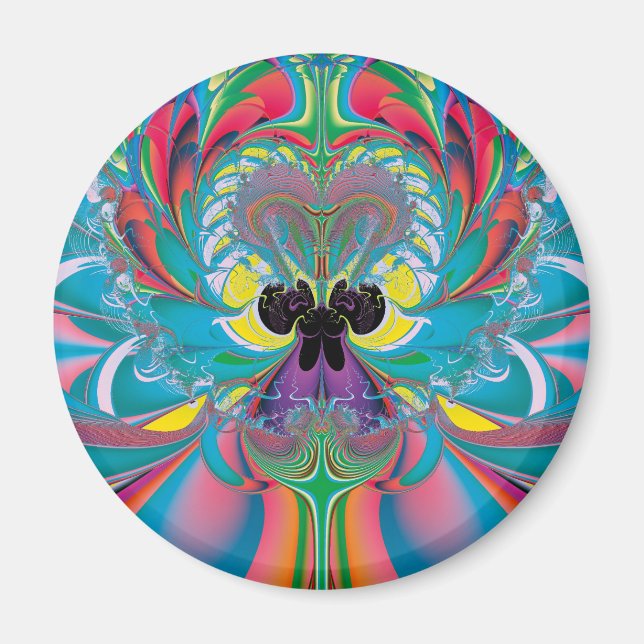 Abstrakt sommar fjäril konst magnet (Framsidan)